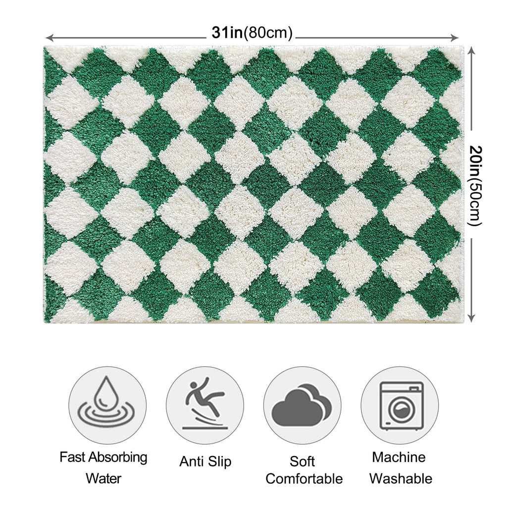 Cute Bath Mat for Bathroom Soft Super Absorbent Non Slip TPR Backing, Quick Drying, Machine Washable Bath