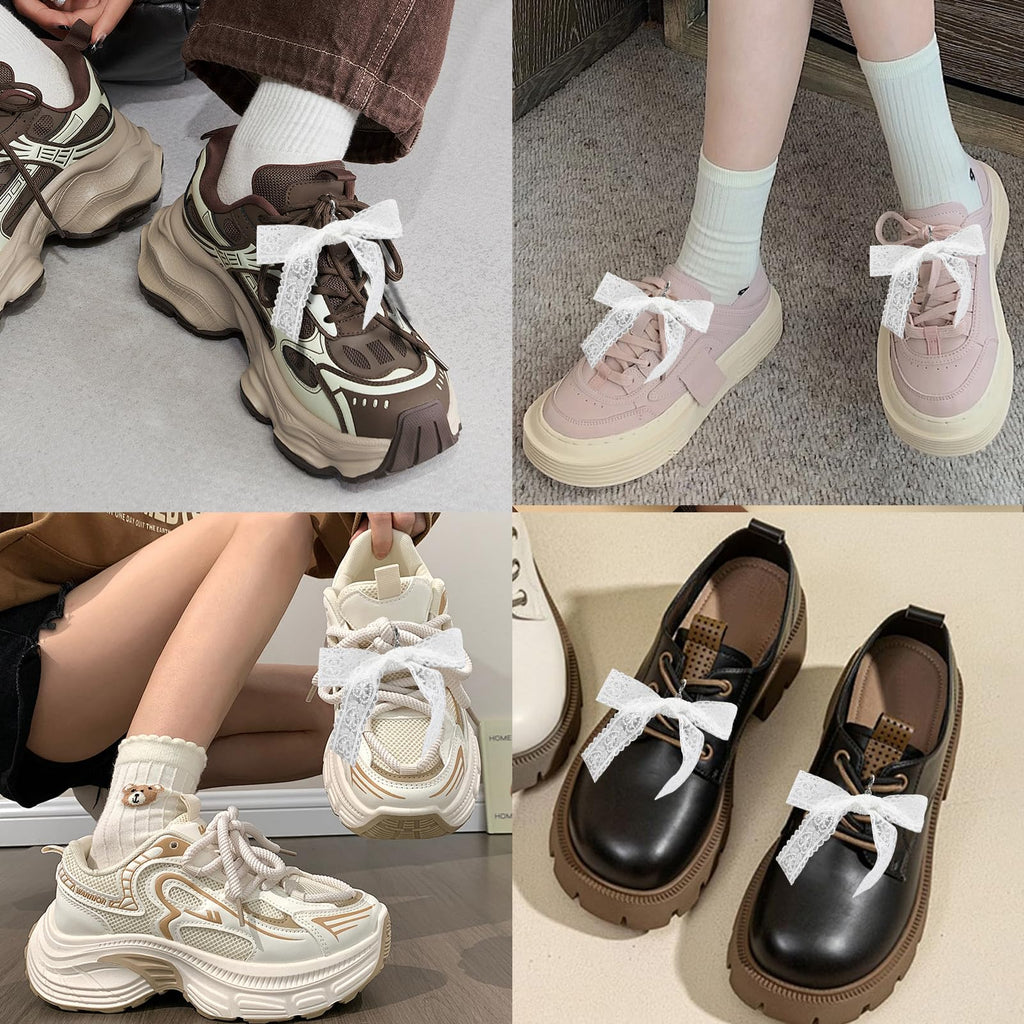 Pearl Bow Shoe Charms 2Pcs for Sneakers Decoration Shoe Lace Charms