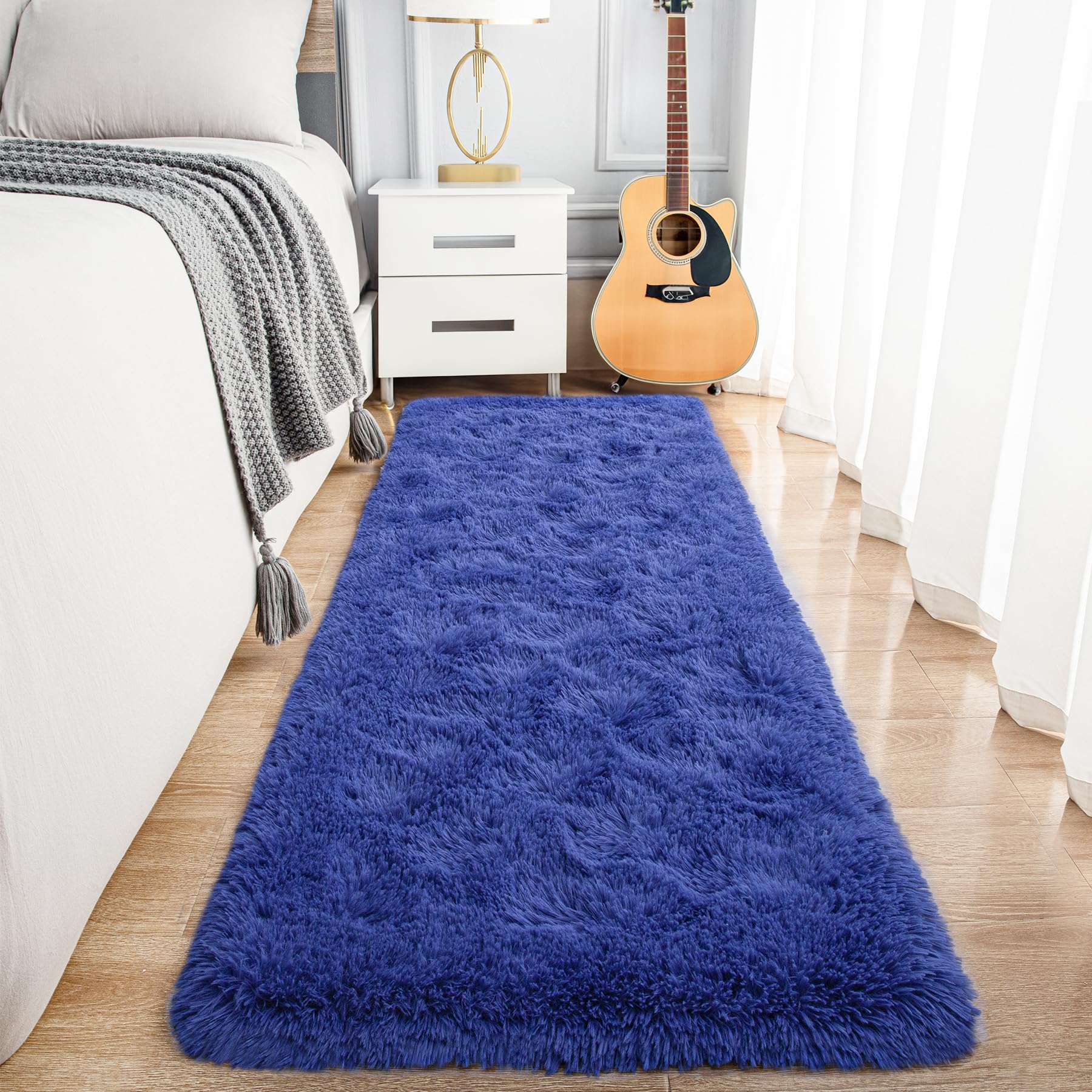 Fluffy Area Rugs Shag Throw Floor Carpet, Soft Shaggy Bedside Non-Slip Plush Rug Home Decor Aesthetic