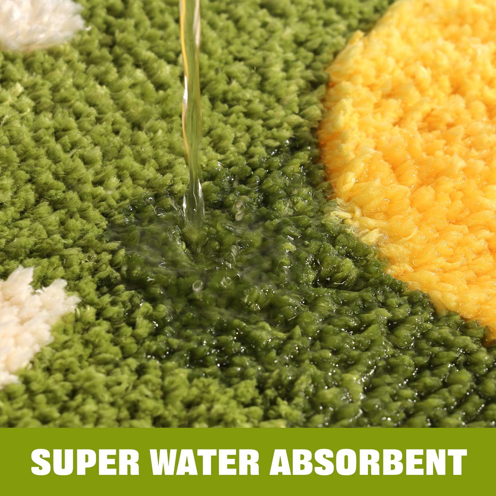 Cute Flower Bath Mat, Machine Washable Bath Rug, Ultra Soft and Fluffy Bathroom Mat, Small Round Non-Slip Water Absorbent Bath Mats for Bathroom Floor, Shower Room and Bathtub