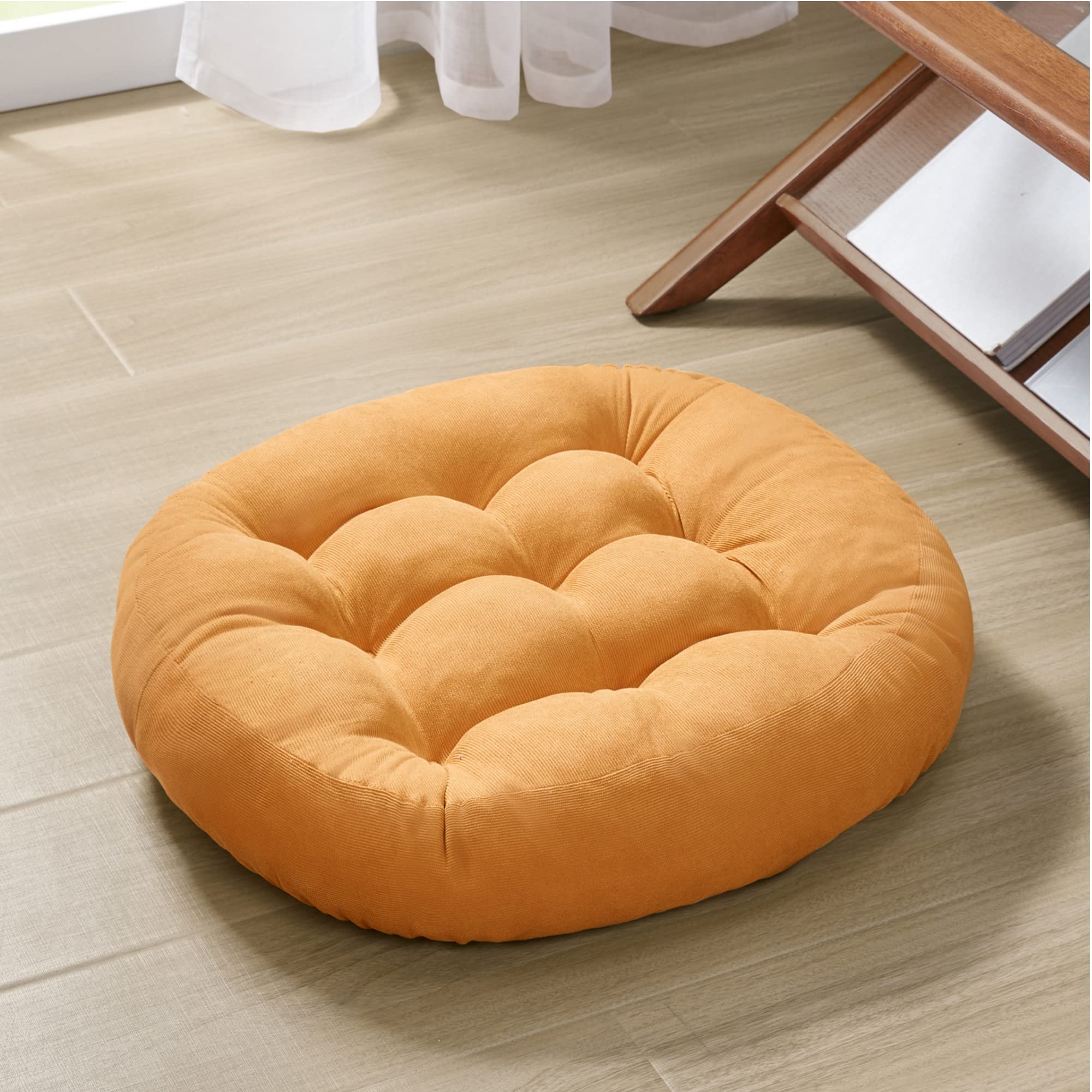 Square Large Pillows Seating Meditation Floor Pillow, Tufted Corduroy Cushion for Living Room