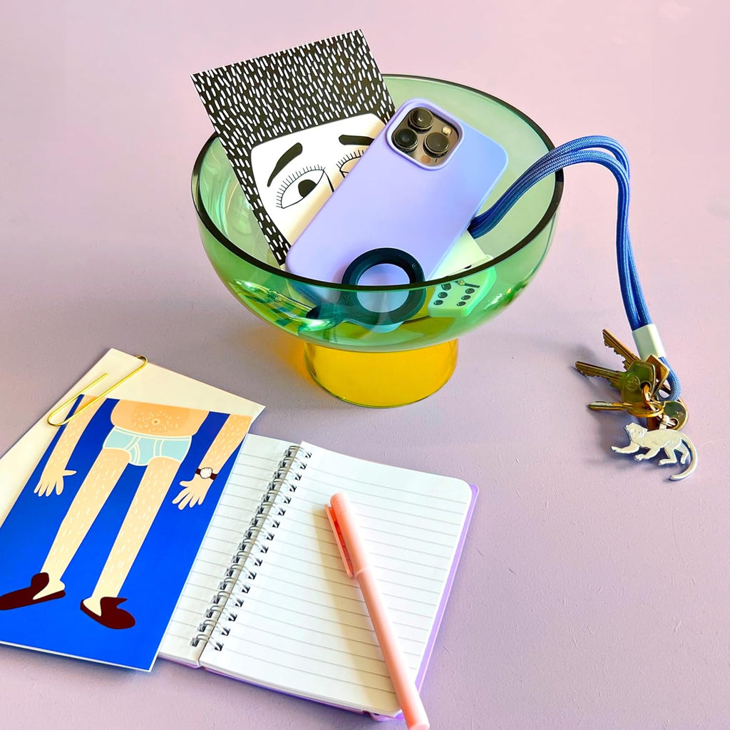 Green and Yellow Reversible Decorative Glass Bowl