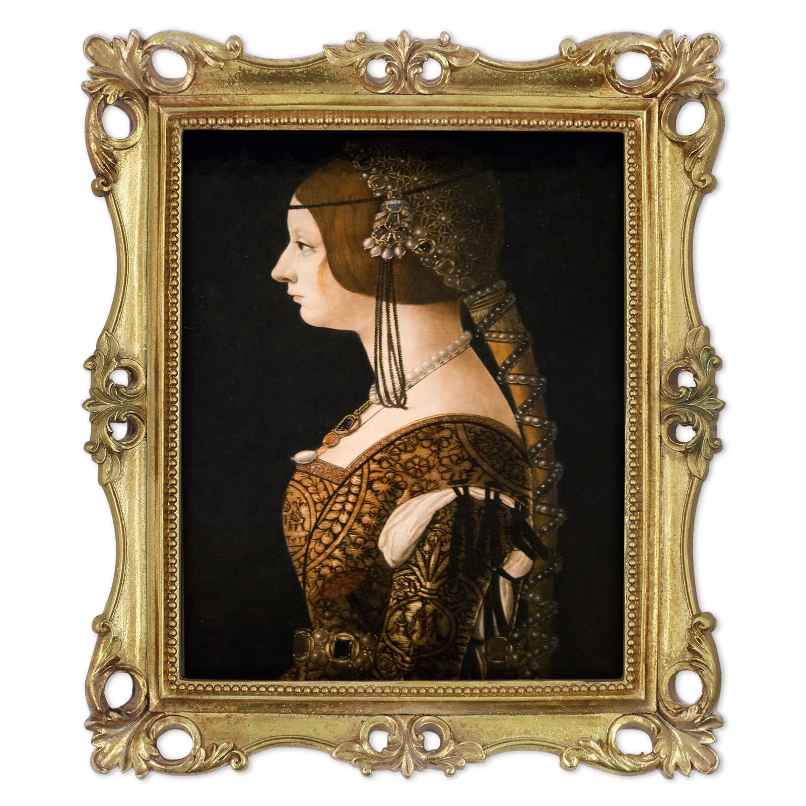 Picture Frame Antique Frame 8x10 Vintage Photo Frames 11 x 4 in with Gold Trim, Wall and Tabletop Picture Frames