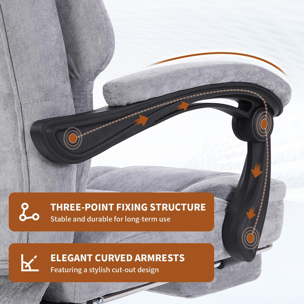 Massage Office Chair with Heat 6 Vibration Points, High Back & Heat, Executive Desk Chair, Big and Tall Office Chair 400lbs, Comfortable Ergonomic Reclining Managerial Chair