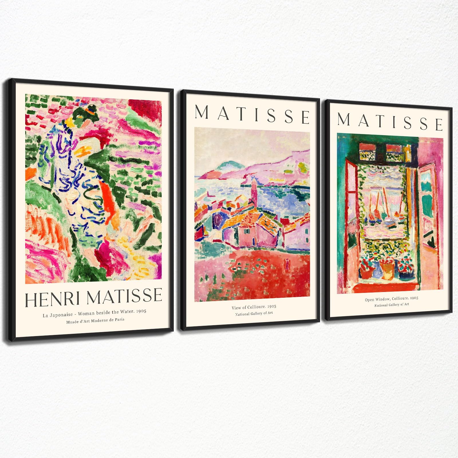 Set of 3 Retro Preppy Cherry Canvas Wall Art Posters â€?Funky Euphoria Abstract Aura Prints for Bedroom or Dorm Decor