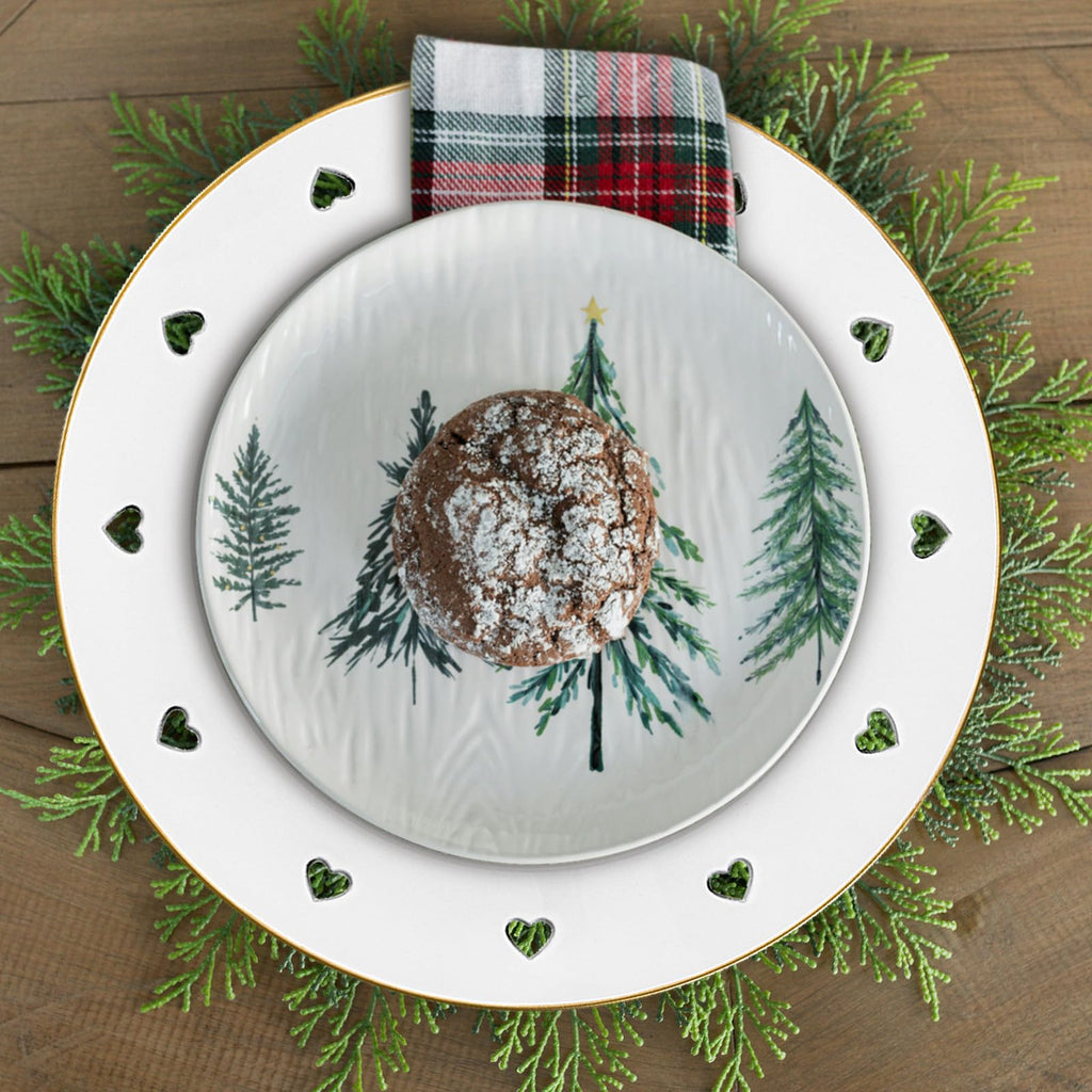 Round 13" Pink Charger Plates, Heart Hollow Chargers for Dinner Plates with Golden Border