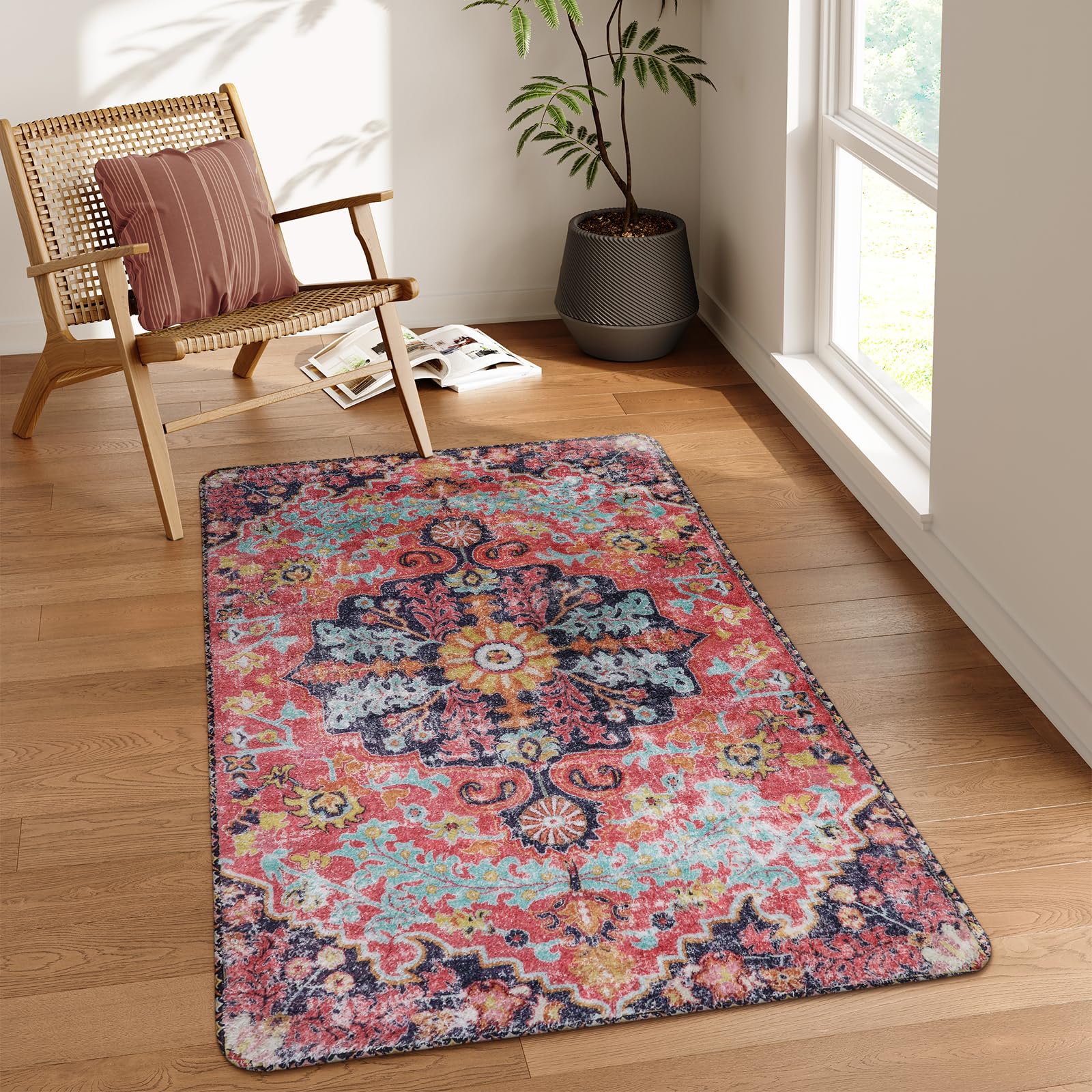 Floral Bohemian Medallion Area Rugs
