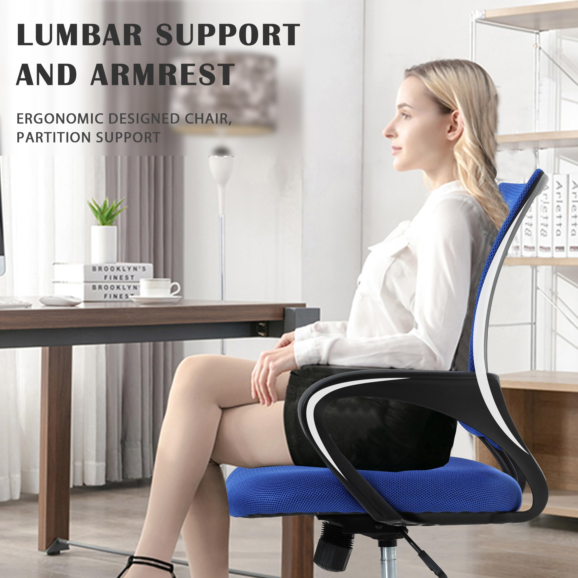Comfortable Adjustable Mesh Office Chair with Lumbar Support