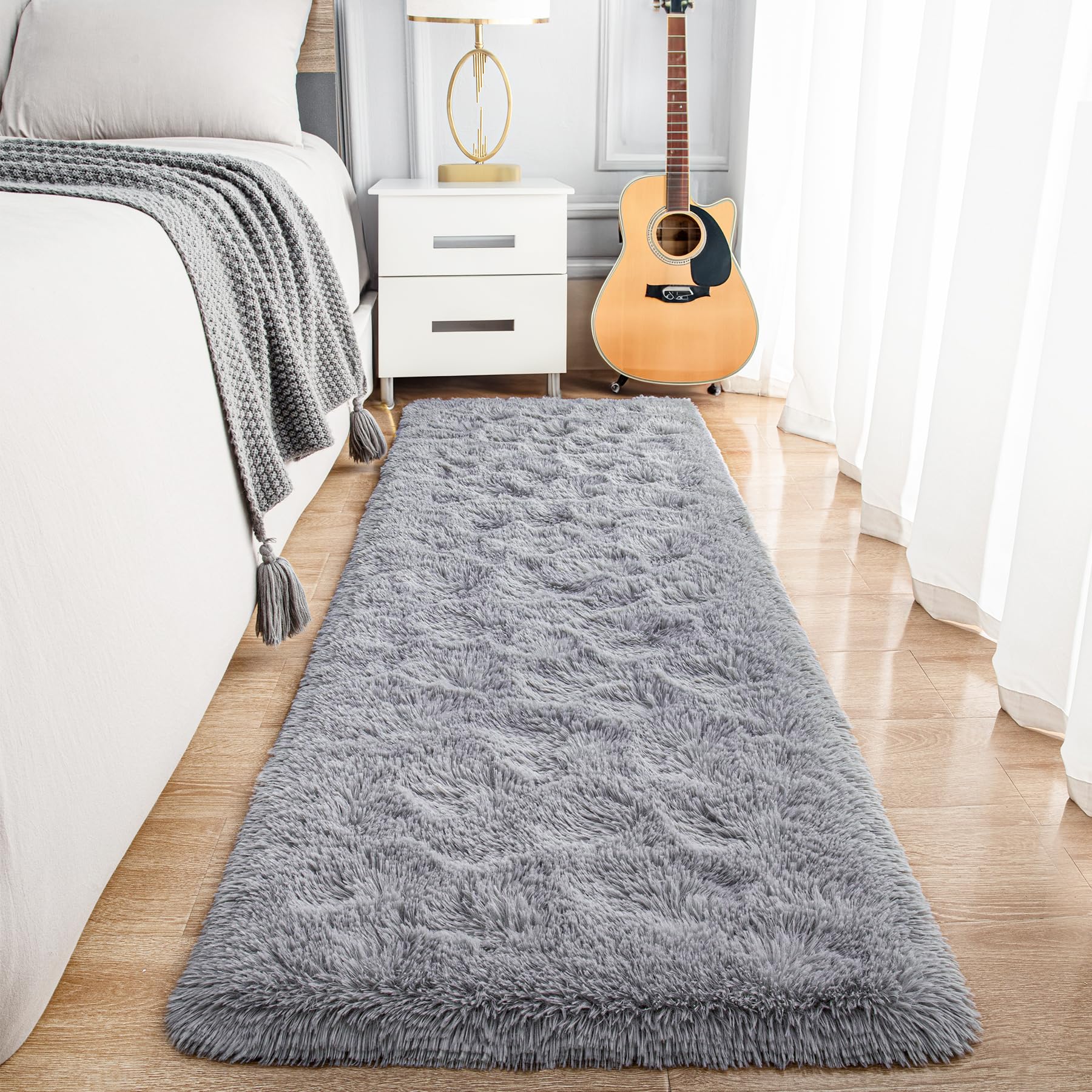 Fluffy Area Rugs Shag Throw Floor Carpet, Soft Shaggy Bedside Non-Slip Plush Rug Home Decor Aesthetic