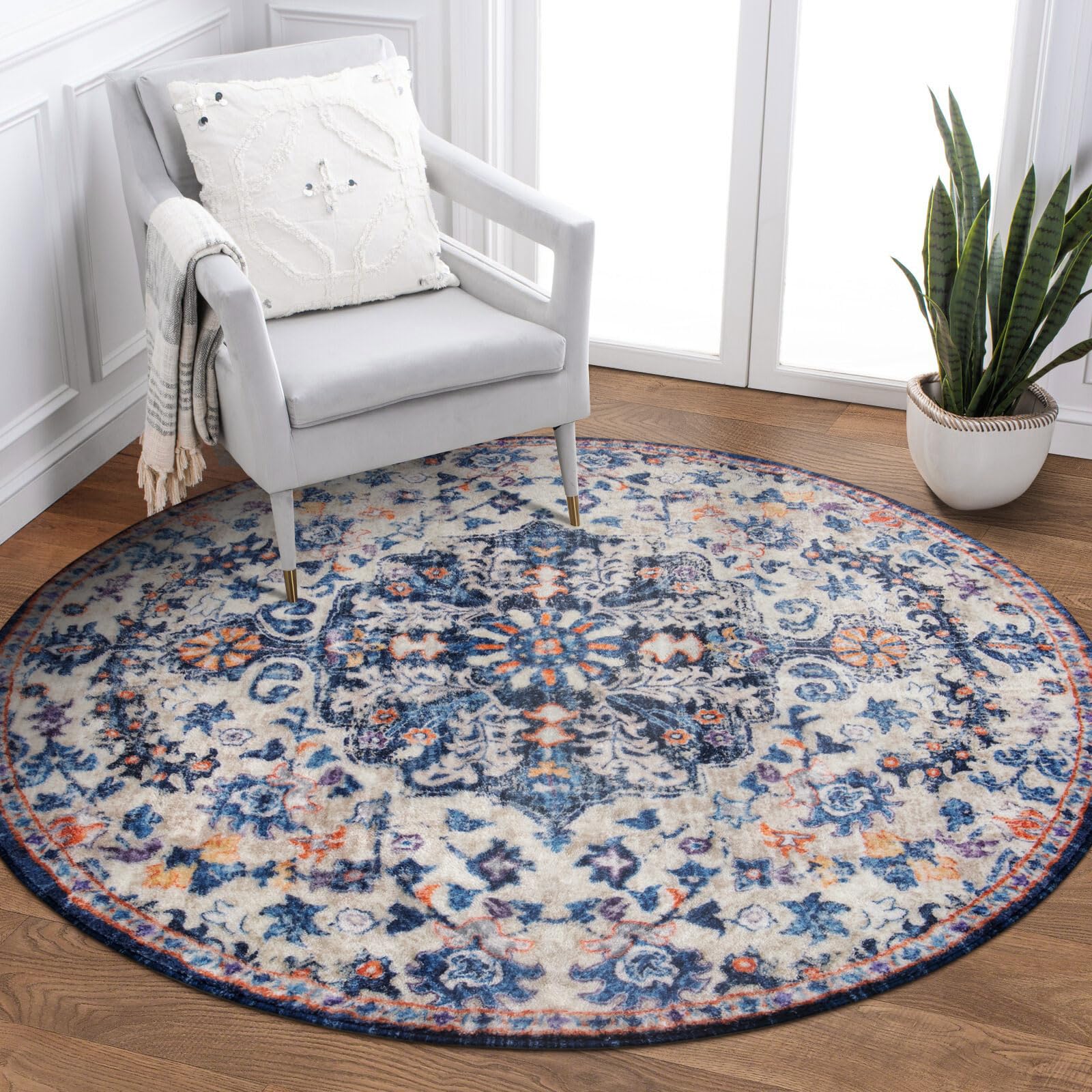 Floral Bohemian Medallion Area Rugs