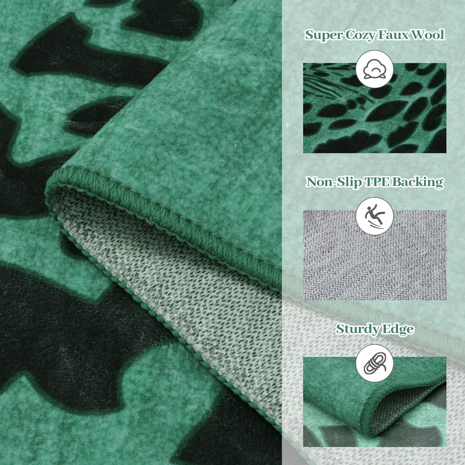 Leopard Print Area Rug â€?Soft, Washable, Non-Slip, Stain-Resistant Rug