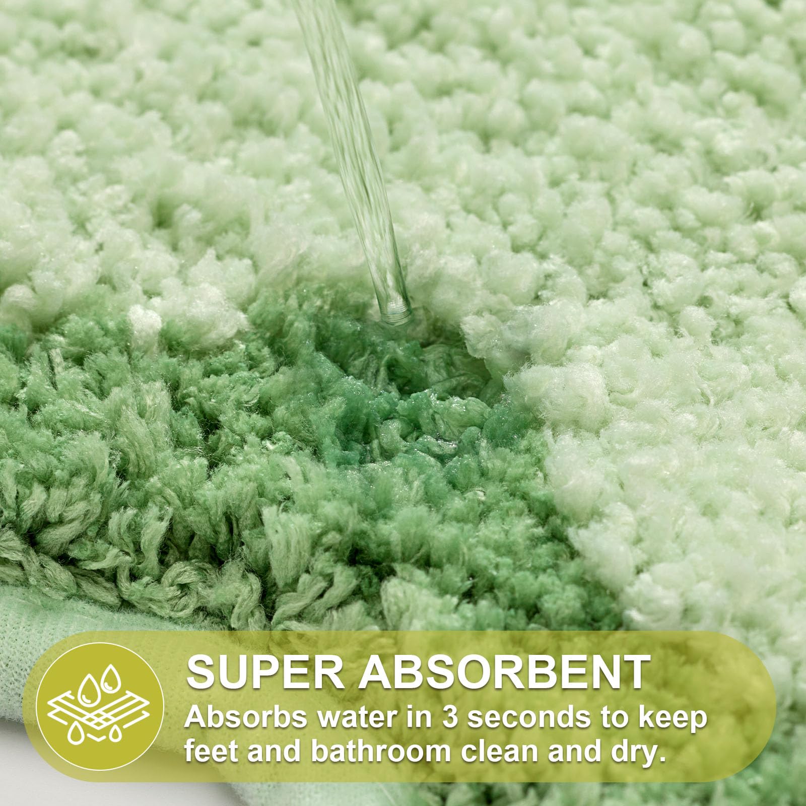 Cute Scalloped Bath Mat, Fun Plush Microfiber Scallop Bathroom Rugs Non Slip Washable Quick Dry Absorbent