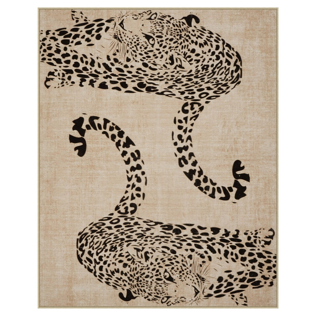 Leopard Print Area Rug â€?Soft, Washable, Non-Slip, Stain-Resistant Rug