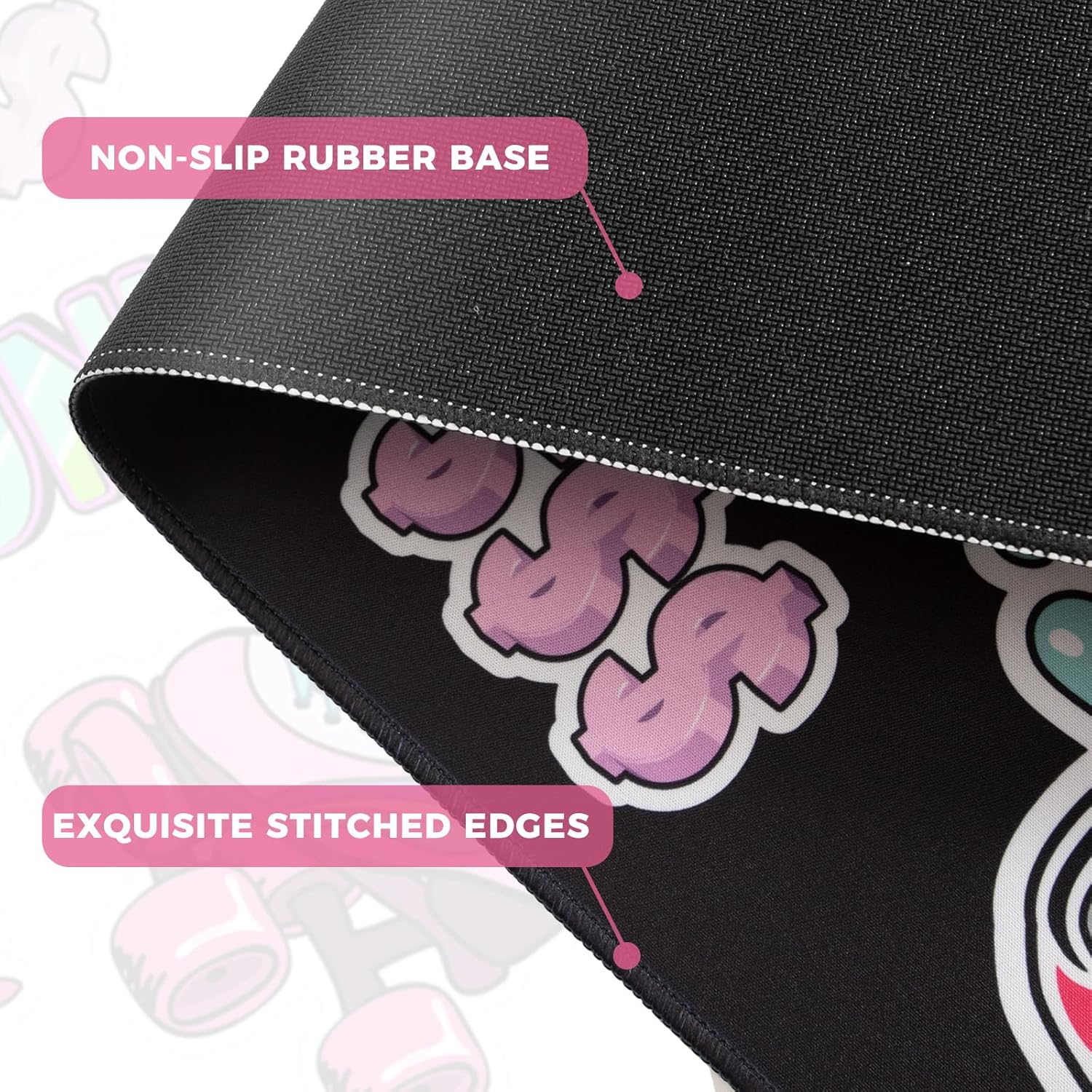 Desk Mat for Keyboard and Mouse, Large Mouse Pad for Desk, Desk Matt for Desktop, Desk Pad Mat, Anti-Slip Big Mousepad with Stitched Edges for Computer