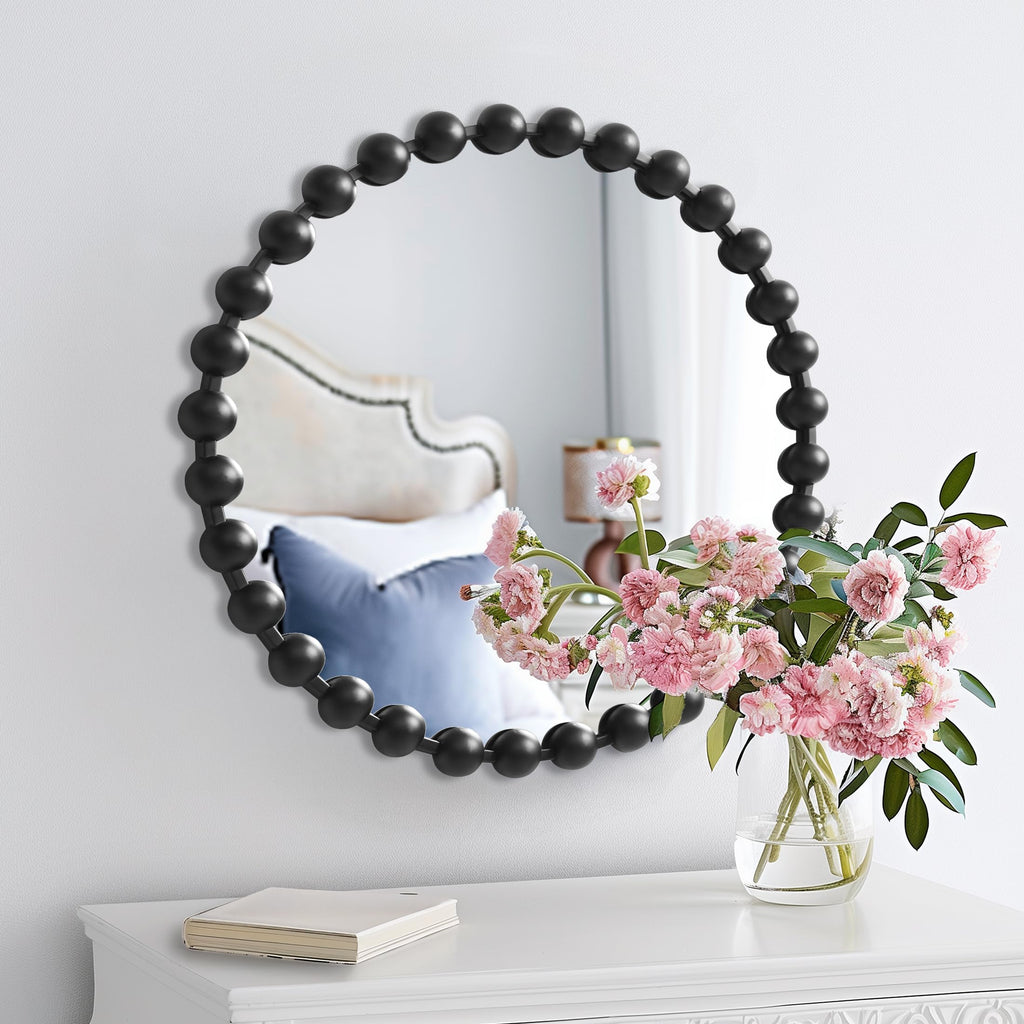 Metal Spherical Frame Round Mirror 36" Diameter
