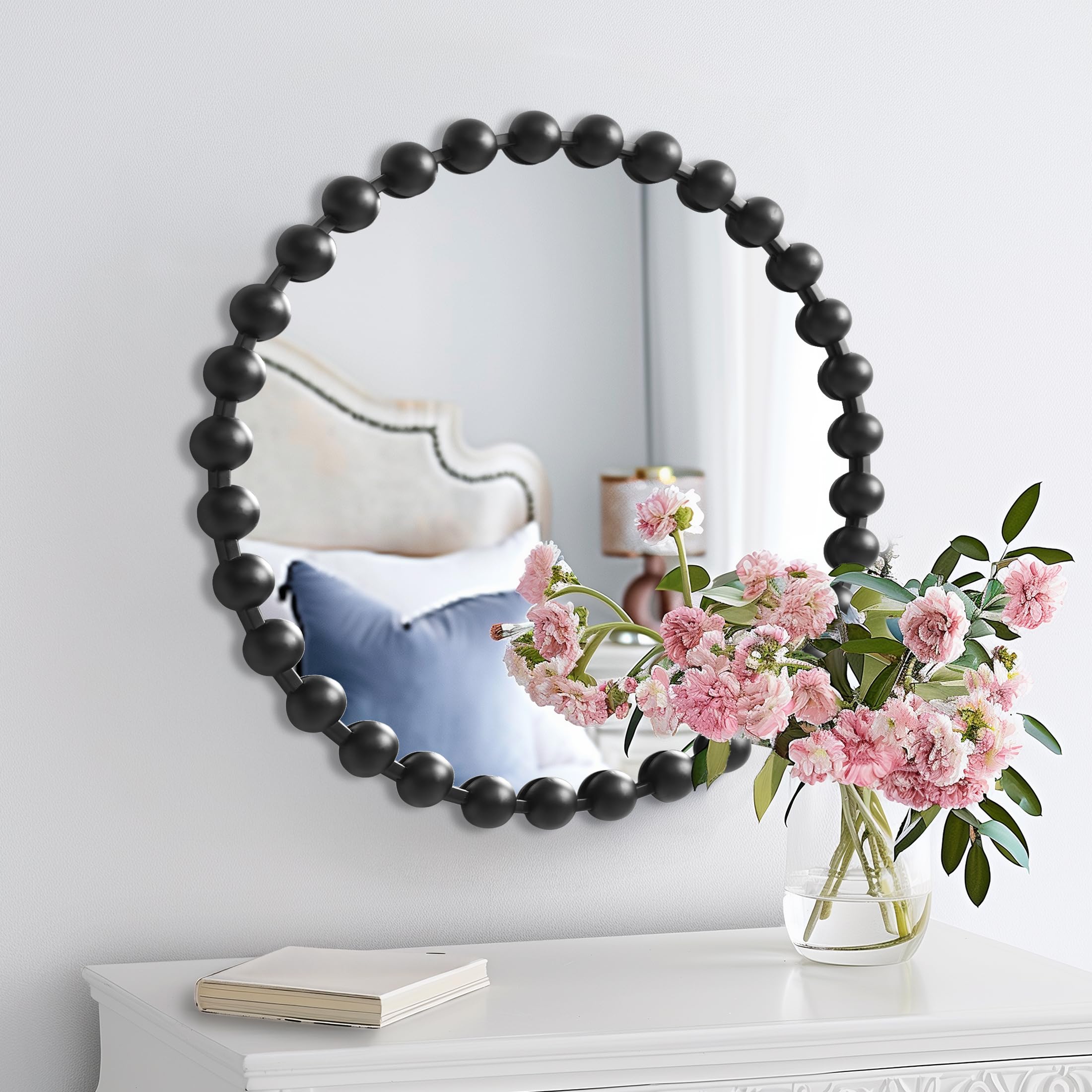 Metal Spherical Frame Round Mirror 36" Diameter