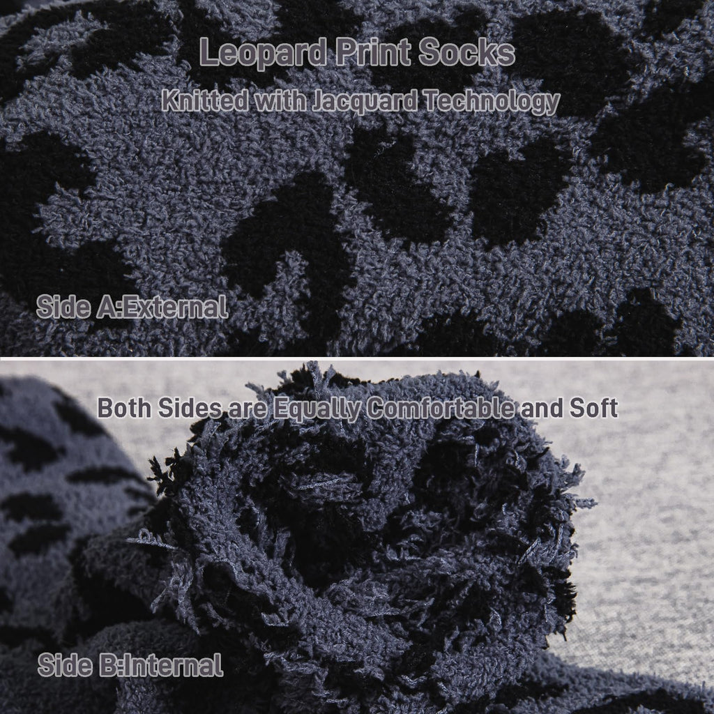 Fuzzy Socks for Women Leopard Print,Microfiber Cozy Socks Fluffy Warm Socks for Women, Luxury Gifts for Women