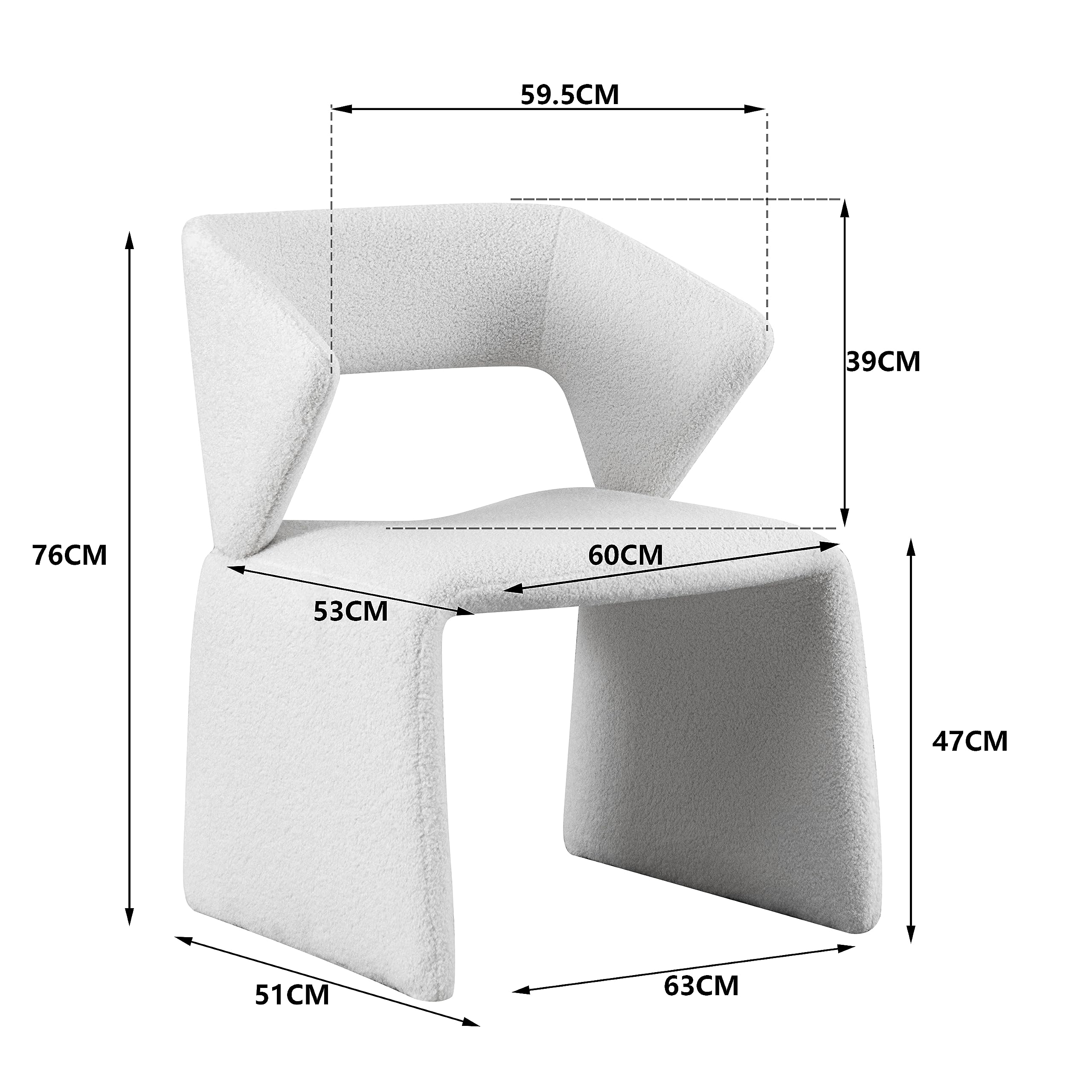 Modern Bouclé Sherpa Accent Chair â€?Comfy Tufted Lamb Fabric Armed Leisure Chair for Reading, Bedroom, Office, and Living Room