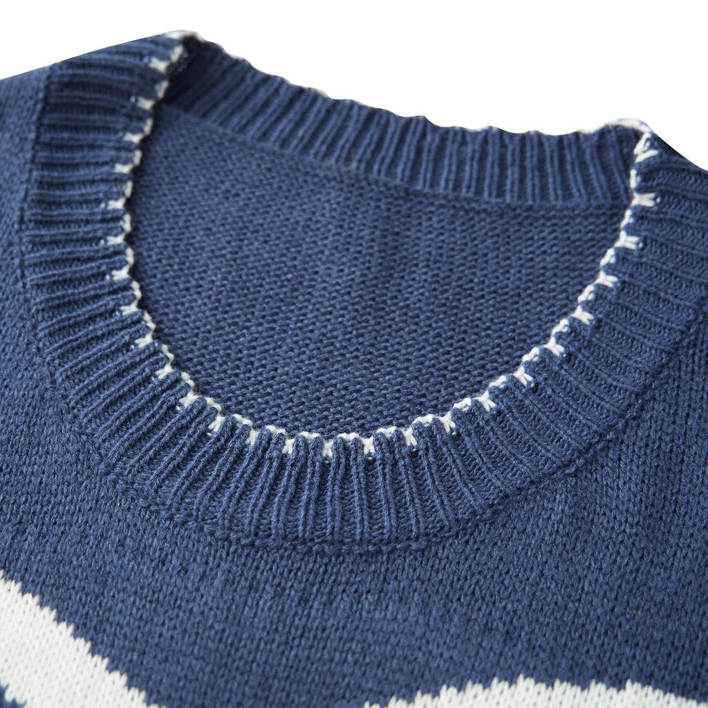 Women Oversized Y2K Fall Sweater Cute Bow Print Long Sleeve Cable Knit Pullover