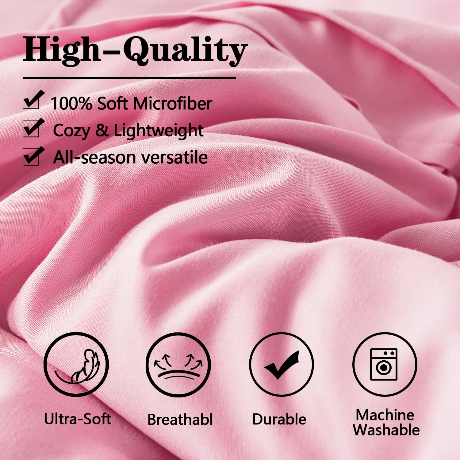 Comforter Set 7 Piece Bed in a Bag, Grid Pinch Pleat Bedding Set, Striped Textured Soft Microfiber Comforter with Sheet Set