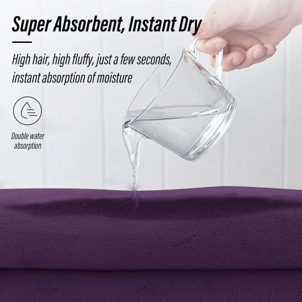 Ultra Soft Towel Set - Quick Drying - 2 Bath Towels 2 Hand Towels 2 Washcloths - Microfiber Coral Velvet Highly Absorbent Towel (6 Pcs)