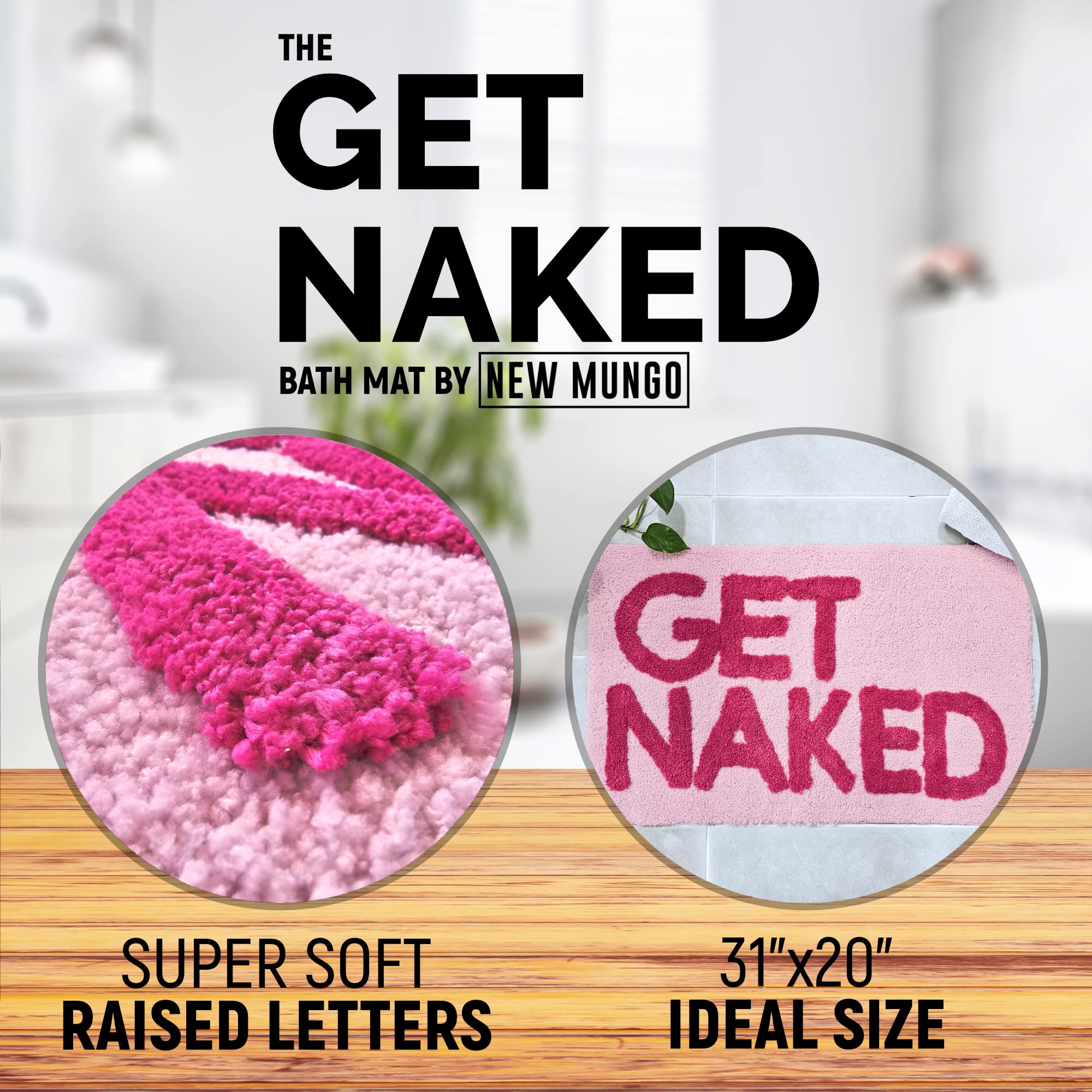 Get Naked Bath Mat - Cute Bathroom Rugs 31" x 20"