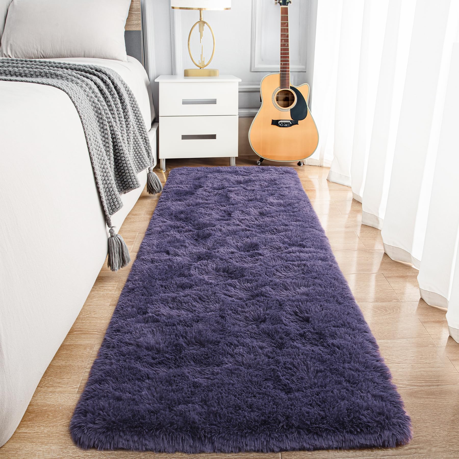 Fluffy Area Rugs Shag Throw Floor Carpet, Soft Shaggy Bedside Non-Slip Plush Rug Home Decor Aesthetic