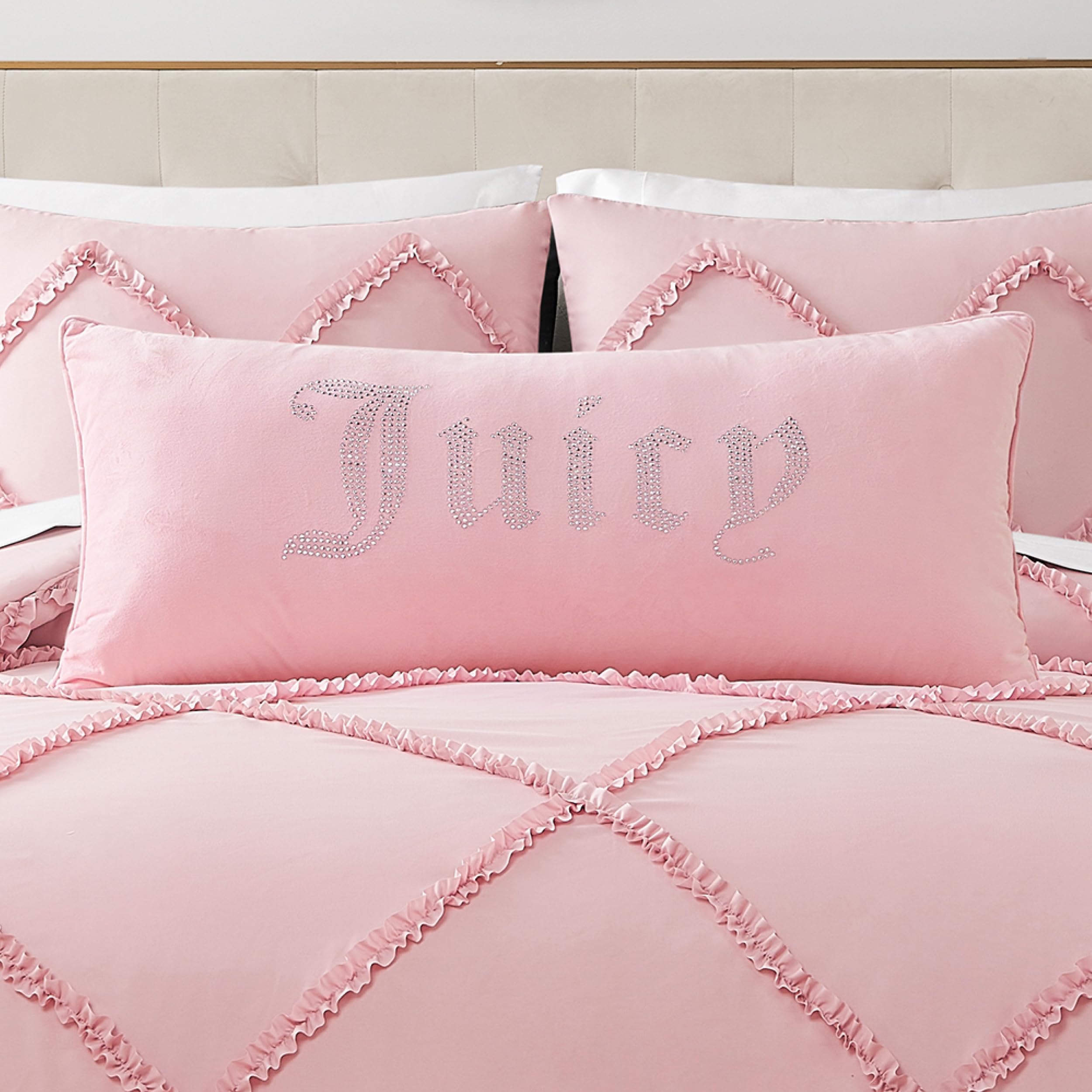 Juicy Couture Rectangle 1-Piece Living Room and Bedroom Décor, Decorative Accent, Premium Reversible Throw Pillow