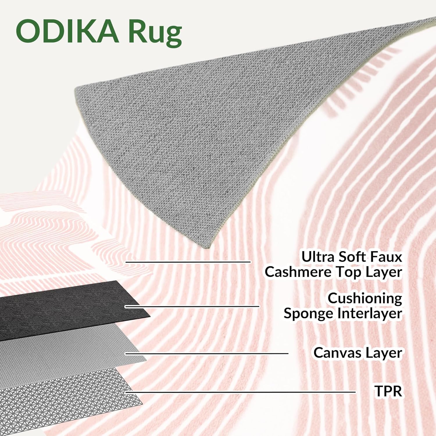 Zen Garden Area Rug - Ultra Soft Area Rug, Non Slip, Stain Resistant Living Room Rug, Washable Area Rugs for Living Room, Rugs for Bedroom