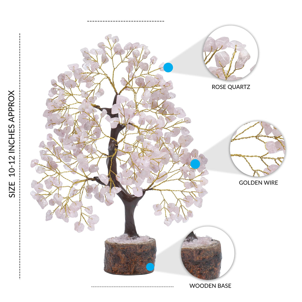 Rose Quartz Crystals Good Luck Money Tree