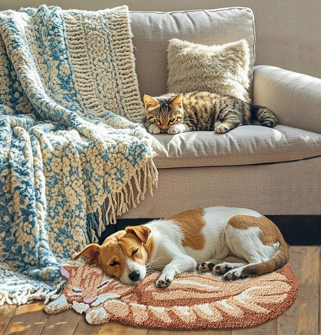 Shaped Hand-Hooked Accent Rug Throw Rug Area Rug Door Mat for Home décor