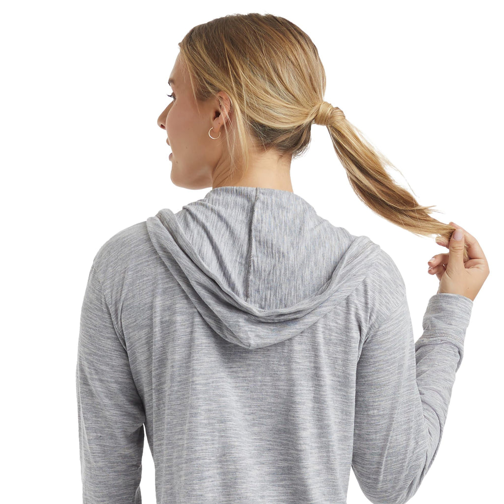 Women's Slub Knit Full-Zip Hoodie, Textured Cotton Zip-Up T-Shirt Hoodie