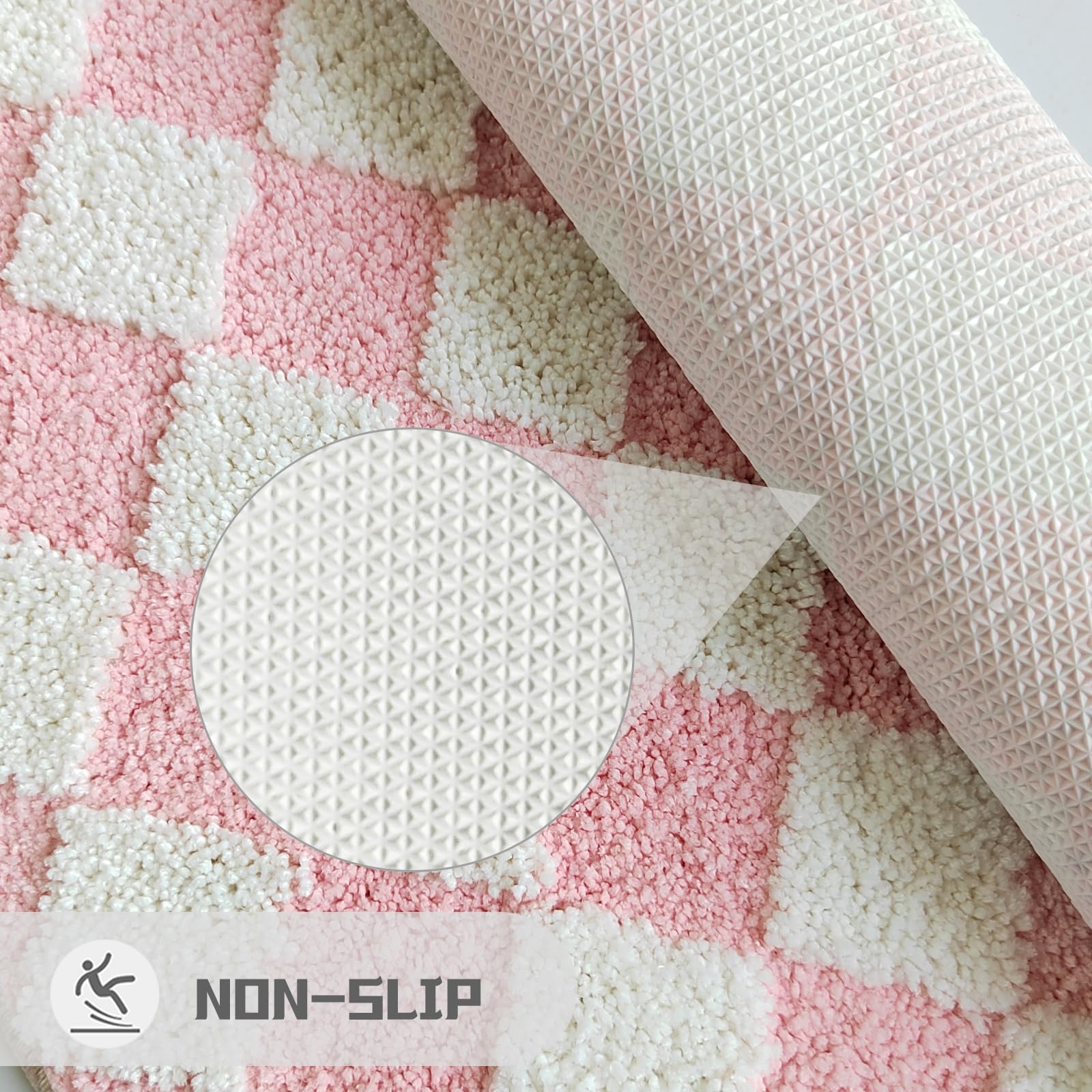 Cute Bath Mat for Bathroom Soft Super Absorbent Non Slip TPR Backing, Quick Drying, Machine Washable Bath