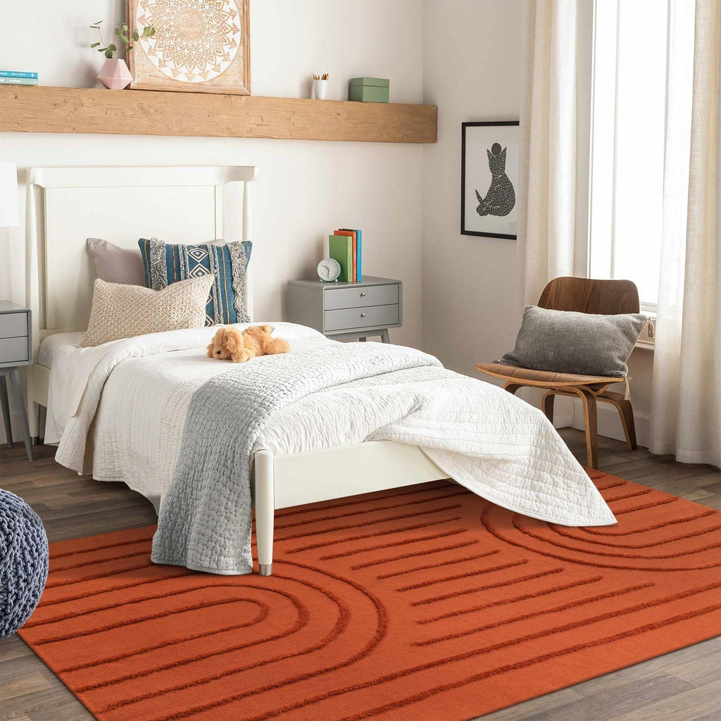 Washable Kitchen Runner Rug - Hand-Woven Bathroom Runner Rug with Tassels, Terracotta Entryway Runner Rug, Tufted Rainbow Bedroom Rug Runner, Hallway Rug for Laundry/Living Room