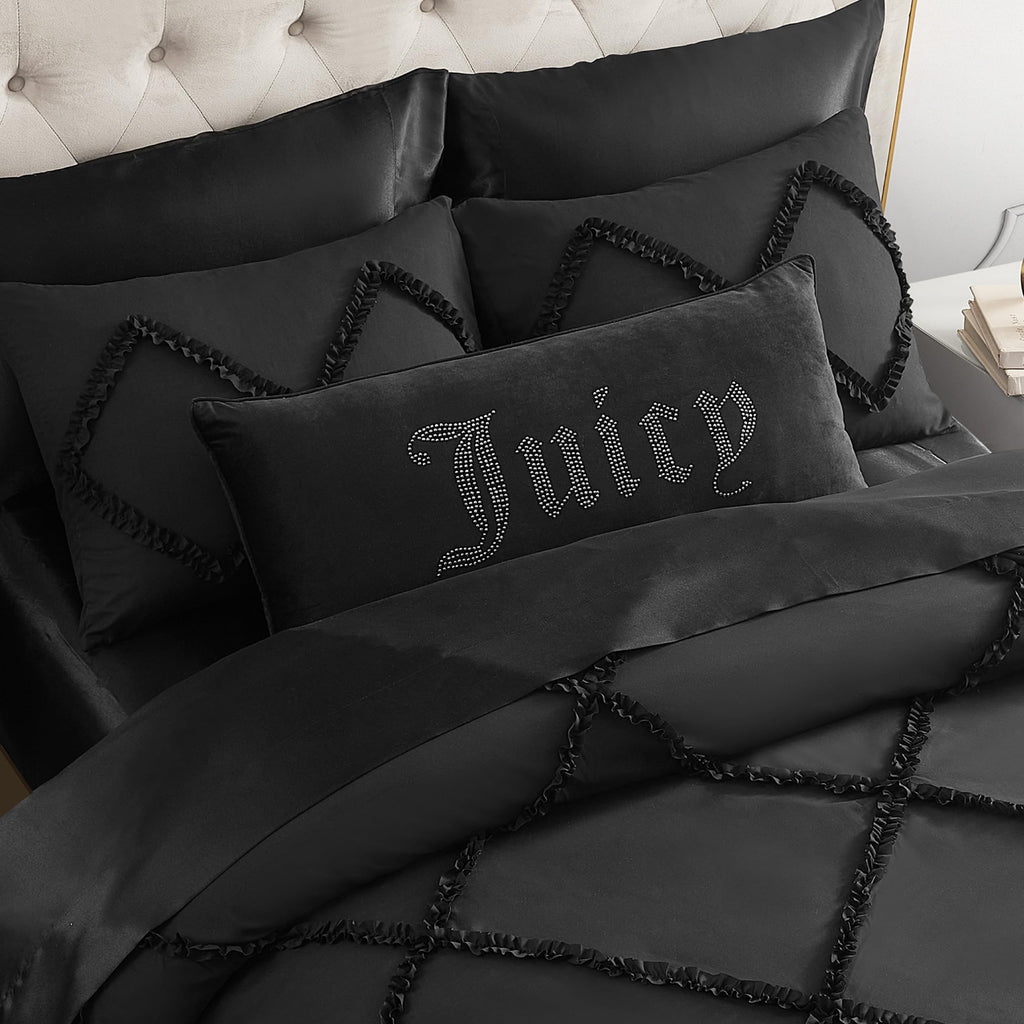 Juicy Couture Rectangle 1-Piece Living Room and Bedroom Décor, Decorative Accent, Premium Reversible Throw Pillow