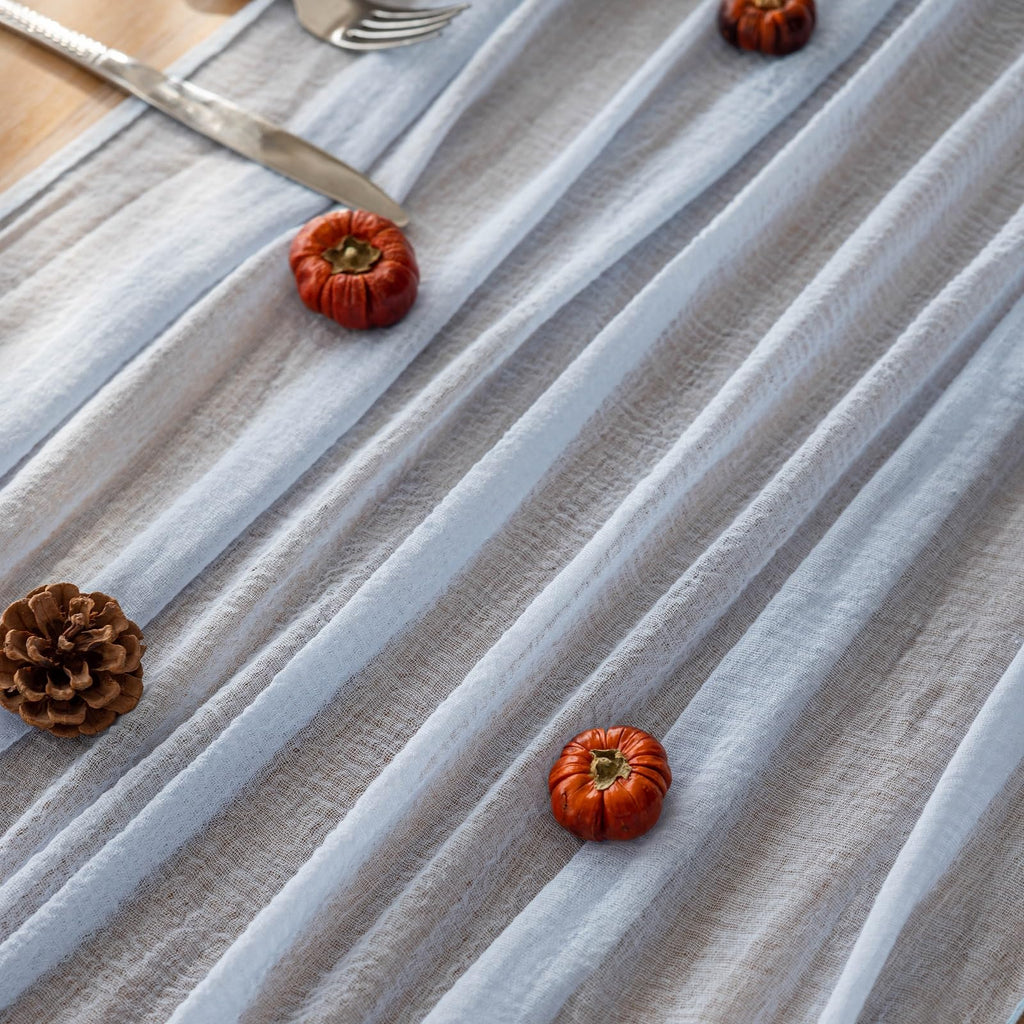 Table Runner Cheese Cloth Rustic Gauze Cheesecloth Table Runner 120 Inch 10 FT Sheer Boho Home Decorations