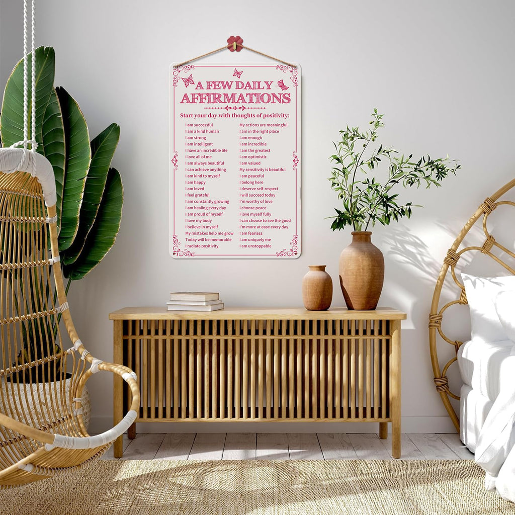Room Decor Aesthetic A Few Daily Affirmations Motivational Wall Art, 8X12 Inches