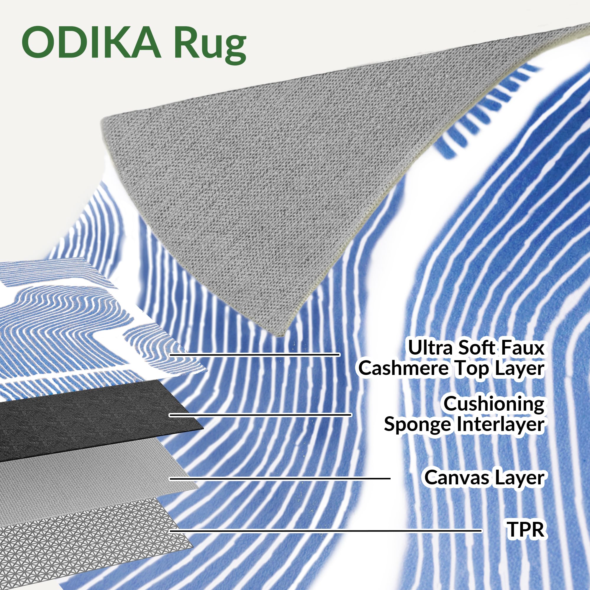 Zen Garden Area Rug - Ultra Soft Area Rug, Non Slip, Stain Resistant Living Room Rug, Washable Area Rugs for Living Room, Rugs for Bedroom