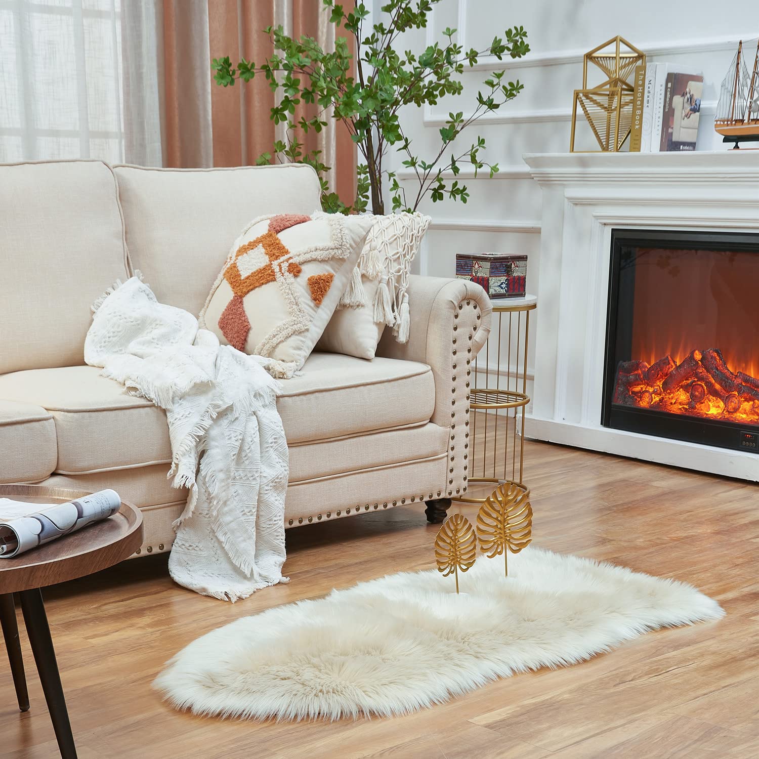 Ultra Soft Faux Fluffy/Fuzzy Shaggy Area Rug - Fur Chair Cover Seat Pad