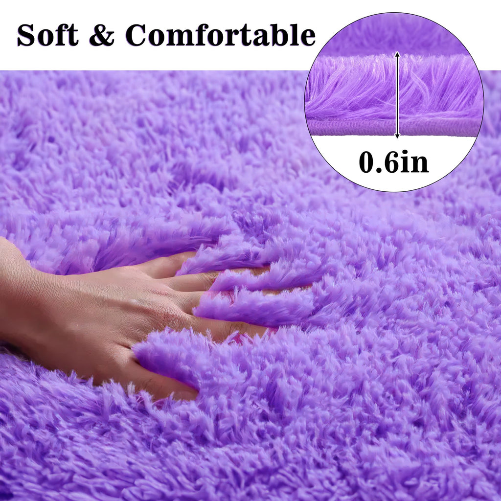 Shaggy Bathroom Rugs Sets 3 Piece for Bathroom Non-Slip - Water Absorbent Bath Rug Floor Mats Soft Washable Shower Rug with U-Shaped Contour Rug Toilet Lid Cover