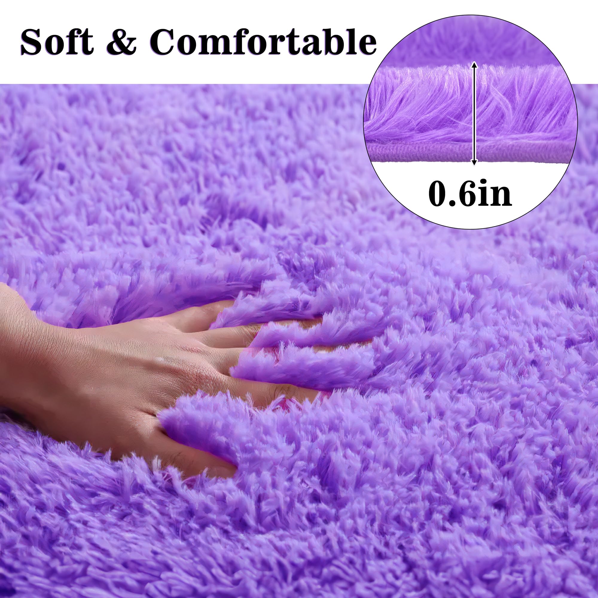 Shaggy Bathroom Rugs Sets 3 Piece for Bathroom Non-Slip - Water Absorbent Bath Rug Floor Mats Soft Washable Shower Rug with U-Shaped Contour Rug Toilet Lid Cover