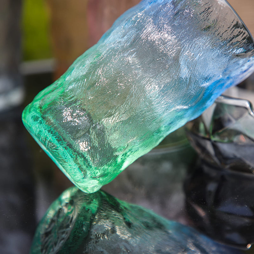 Drinking Glasses, Glassware Sets of 2, Mixed Drinking Glacier Pattern 12 oz Glass Cups