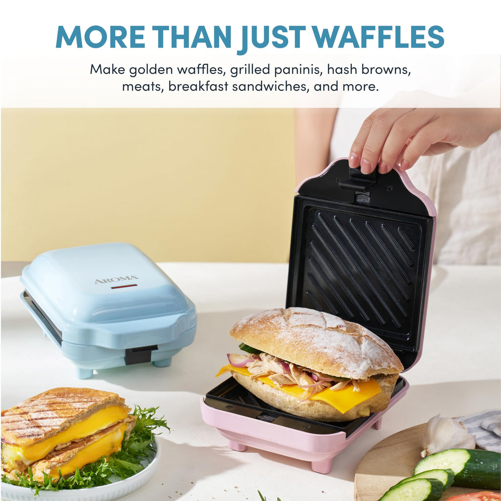 Sandwich Grill, and Waffle Maker with Removable Ceramic Coated Plates 3-in-1 Panini Press