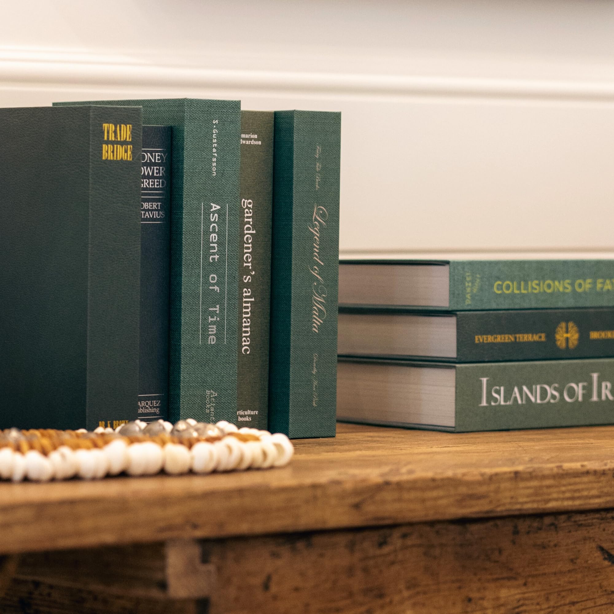 Decorative Faux Books, 12 Fake Books for Bookshelf Decor