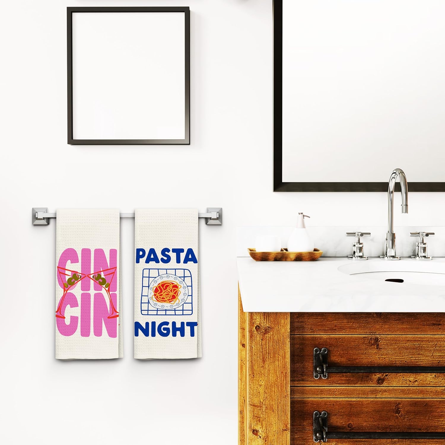 Italian Retro Kitchen Towels, Aesthetic Kitchen Decor, 16x24 Inch