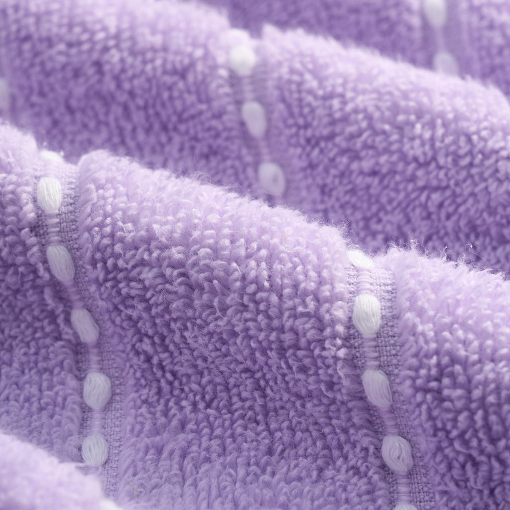 Juicy Couture Luxurious Plush Stripe 6-Piece Set - 100% Cotton Bath Towel Set - Soft and Stylish Towel Set for Ultimate Comfort and Elegance