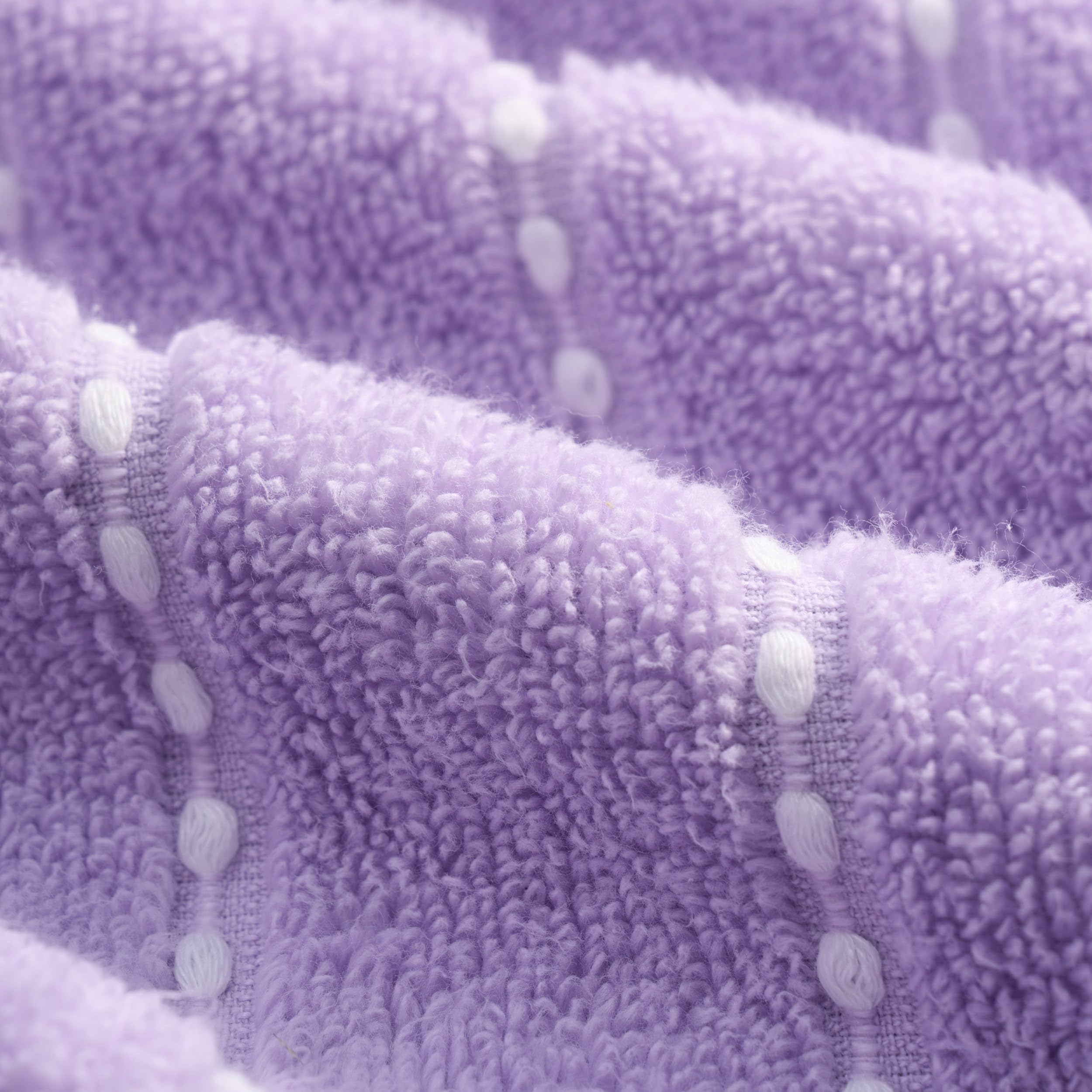 Juicy Couture Luxurious Plush Stripe 6-Piece Set - 100% Cotton Bath Towel Set - Soft and Stylish Towel Set for Ultimate Comfort and Elegance