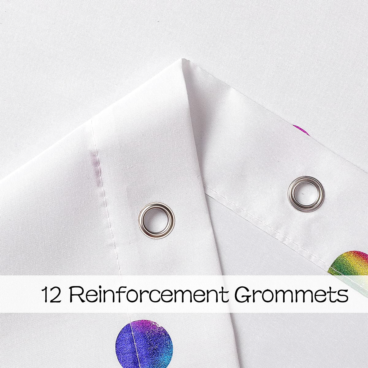 Fabric Shower Curtains with 12 Hooks for Bathroom Metallic Polka Dot Curtains Waterproof Shower Curtains with Grommet for Washable Shower Curtain Sets