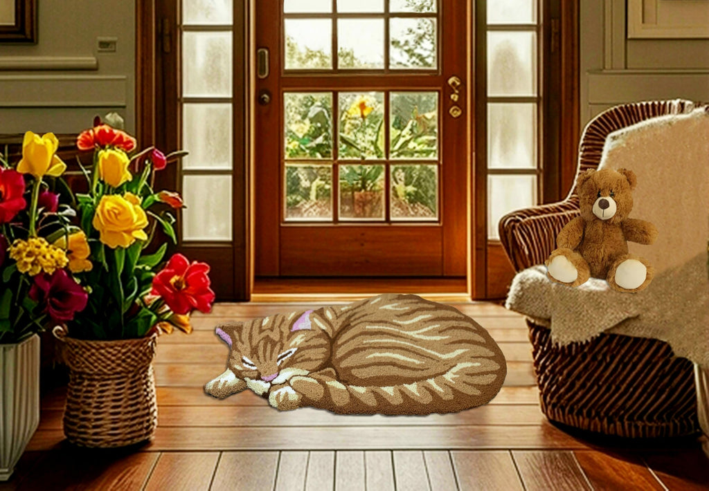 Shaped Hand-Hooked Accent Rug Throw Rug Area Rug Door Mat for Home décor