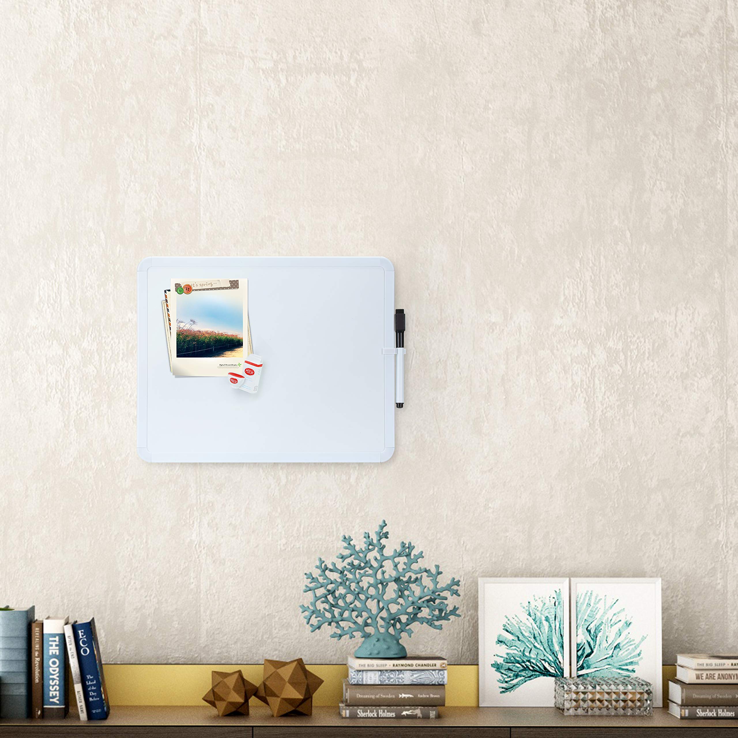 Dry Erase Board, 14â€?x 11â€?with a Black Dry Erase Marker Color Frame, Small White Board Dry Erase Whiteboard